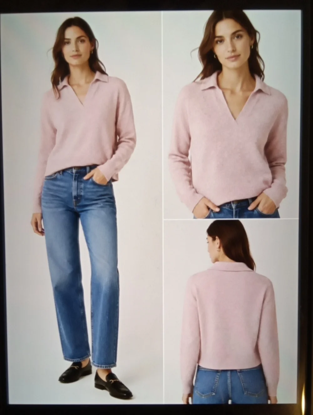 J.Crew Pink V-Neck Supersoft Yarn Knit Merino Alpaca Blend Sweater Womens XS